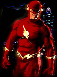Flash dans son costume moulant